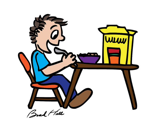cartoon person eating cereal - Clip Art Library