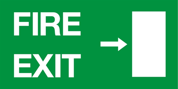 150mm X 450mm Fire Exit Sign Arrow Left - Fire Exit Safety ...