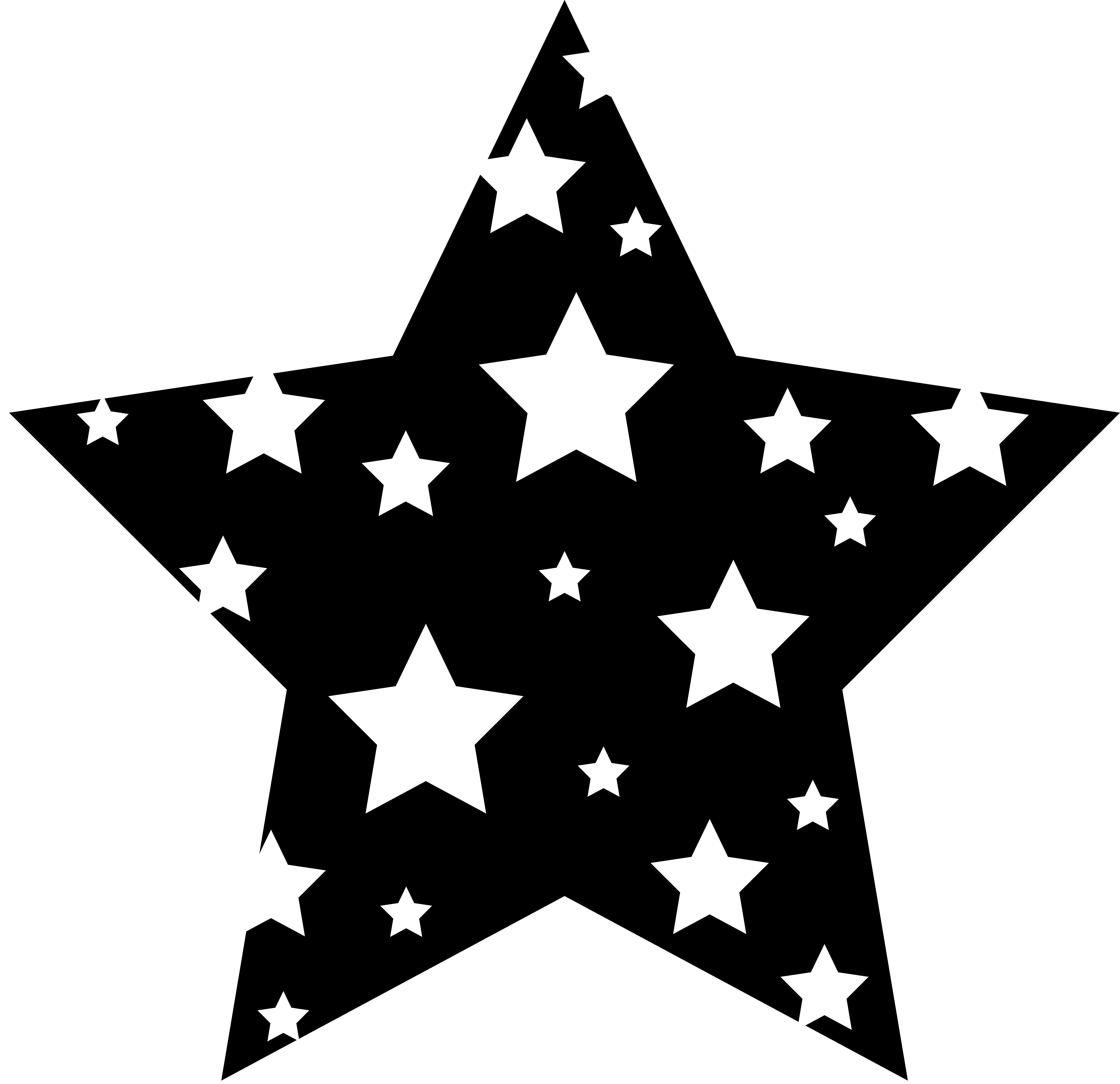 Black And White Stars - Clipart library