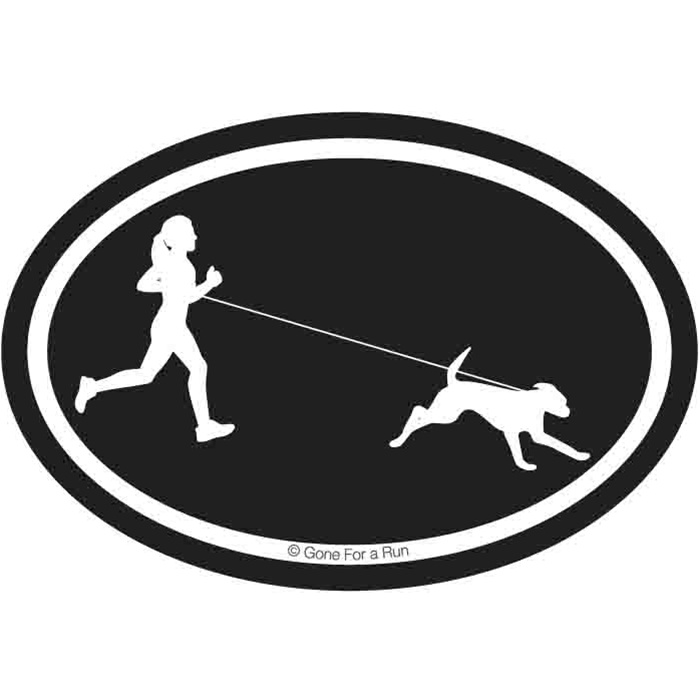 Runner Girl with Dog Decal | Running Decals | Running Decals