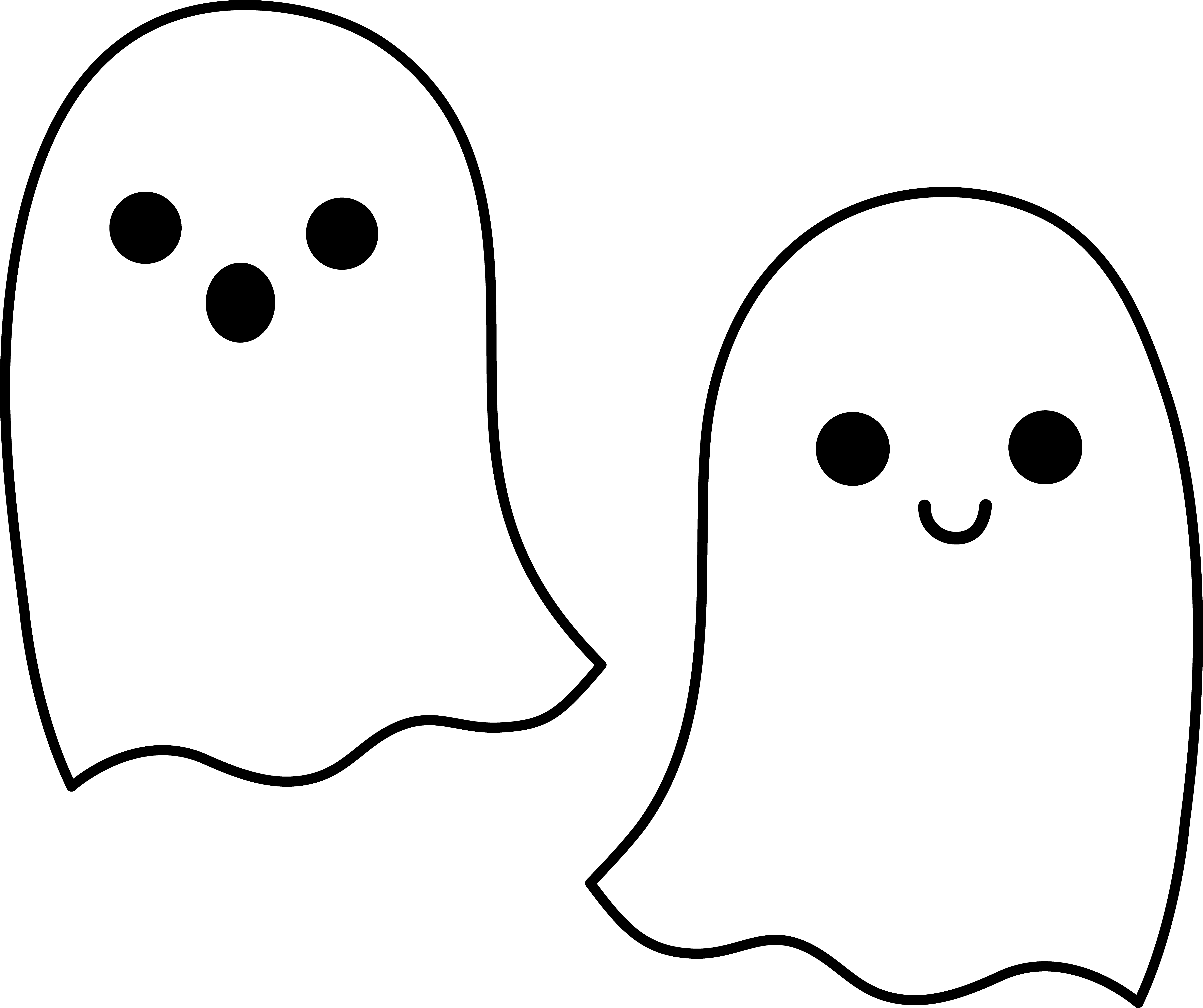 Cute Simple Halloween Ghosts - Free Clip Art