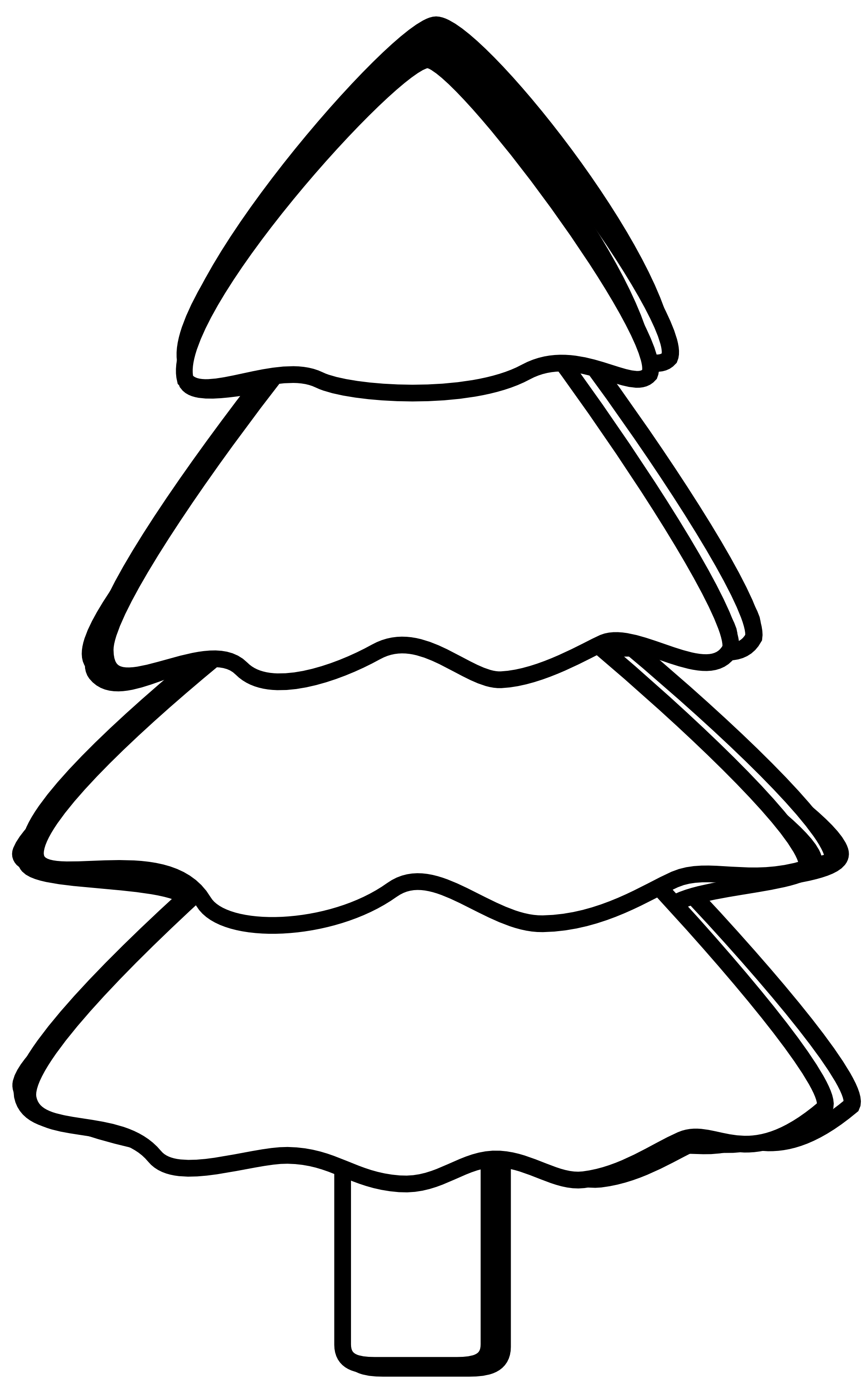 christmas tree drawing black and white