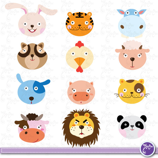 Popular items for cute animal clip art 