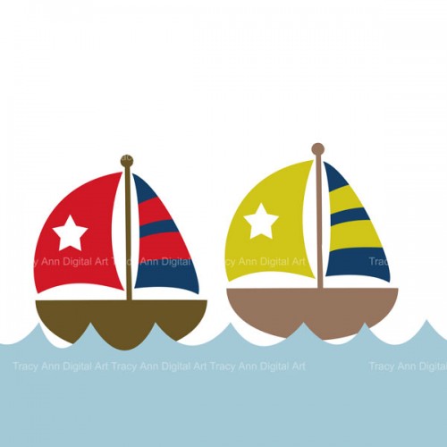 Sail Boats - Clip Art | TracyAnnDigitalArt - Graphics on ArtFire