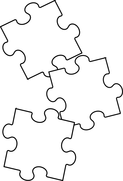 Black White Puzzle Piece Clip Art Vector Online Royalty - ClipArt 