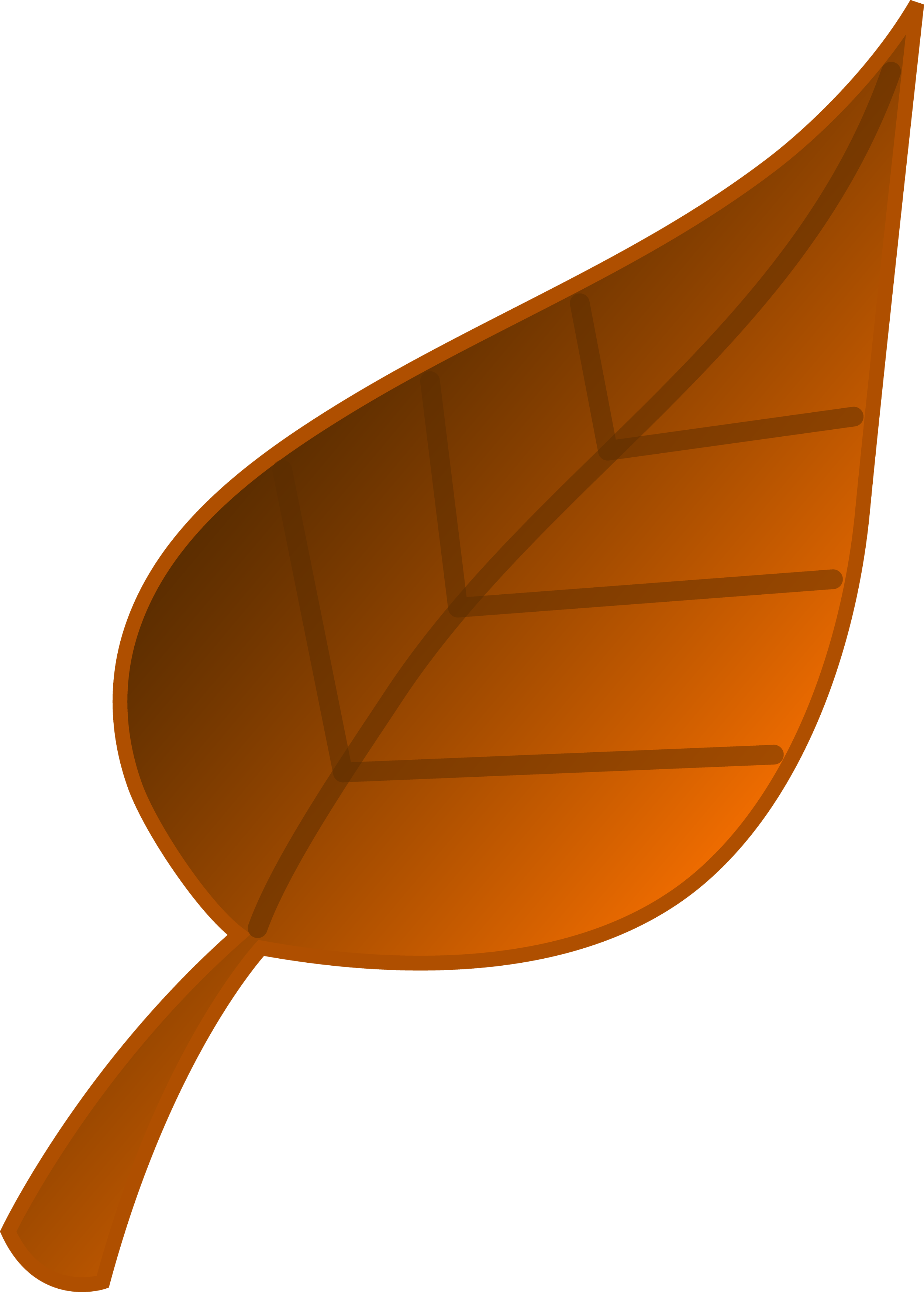Brown Autumn Leaf Vector Art - Free Clip Art