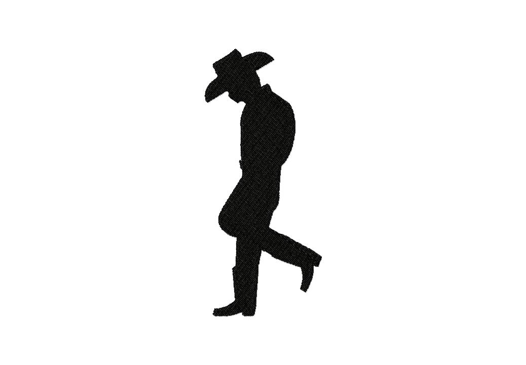 Cowboy Stance Silhouette Machine Embroidery Design