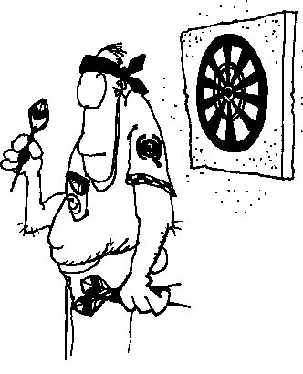 blind man throwing darts - Clip Art Library