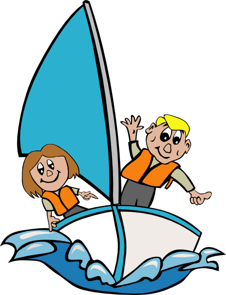 Sailboat With Kids clip art - vector clip art online, royalty free 