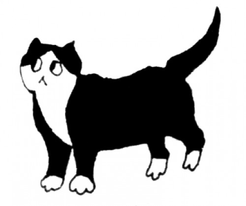free black and white cat clipart - photo #34