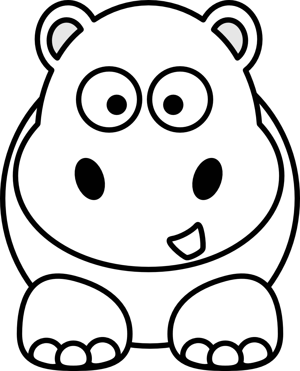 Free Black And White Cartoon Animals, Download Free Black And White