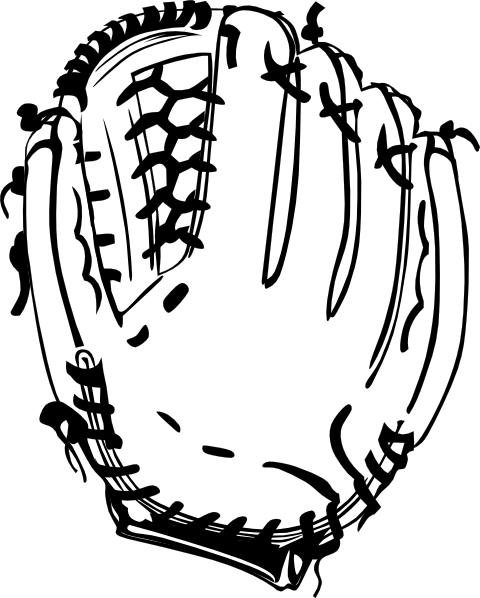 Baseball Glove B And W clip art - vector clip art online, royalty 