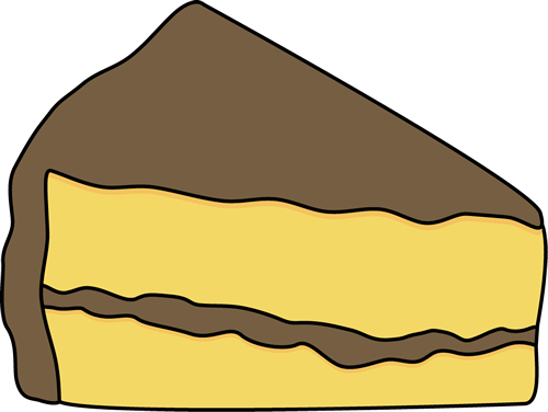 Slice of Yellow Cake with Chocolate Frosting Clip Art - Slice of 