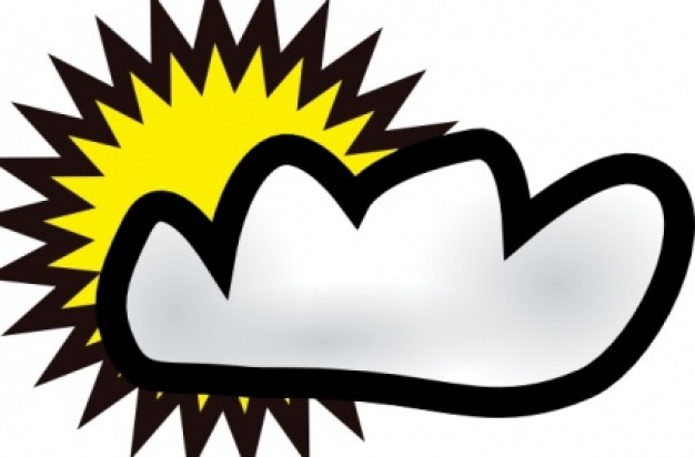 Sunny Partly Cloudy Weather clip art Vector | Free Download