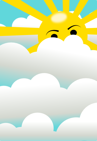 Clouds With Hidden Sun clip art - vector clip art online, royalty 