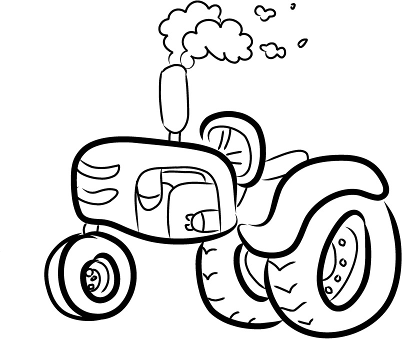 easy draw cartoon tractor - Clip Art Library