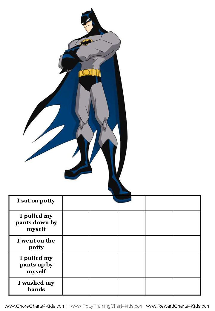 Batman Potty Training Chart