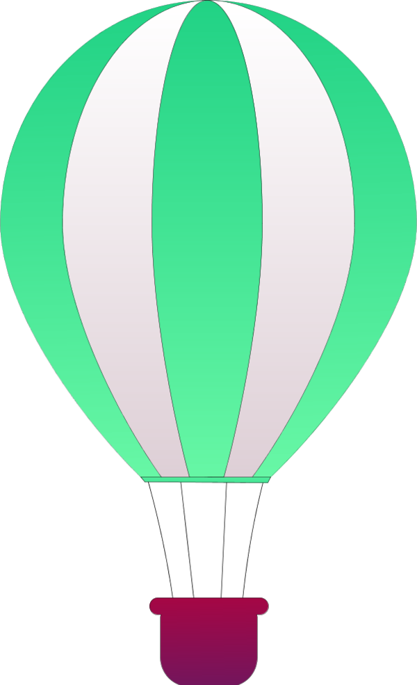 Vertical Striped Hot Air Balloon - vector Clip Art