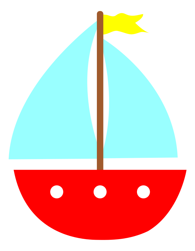 Blue Sailboat Clipart