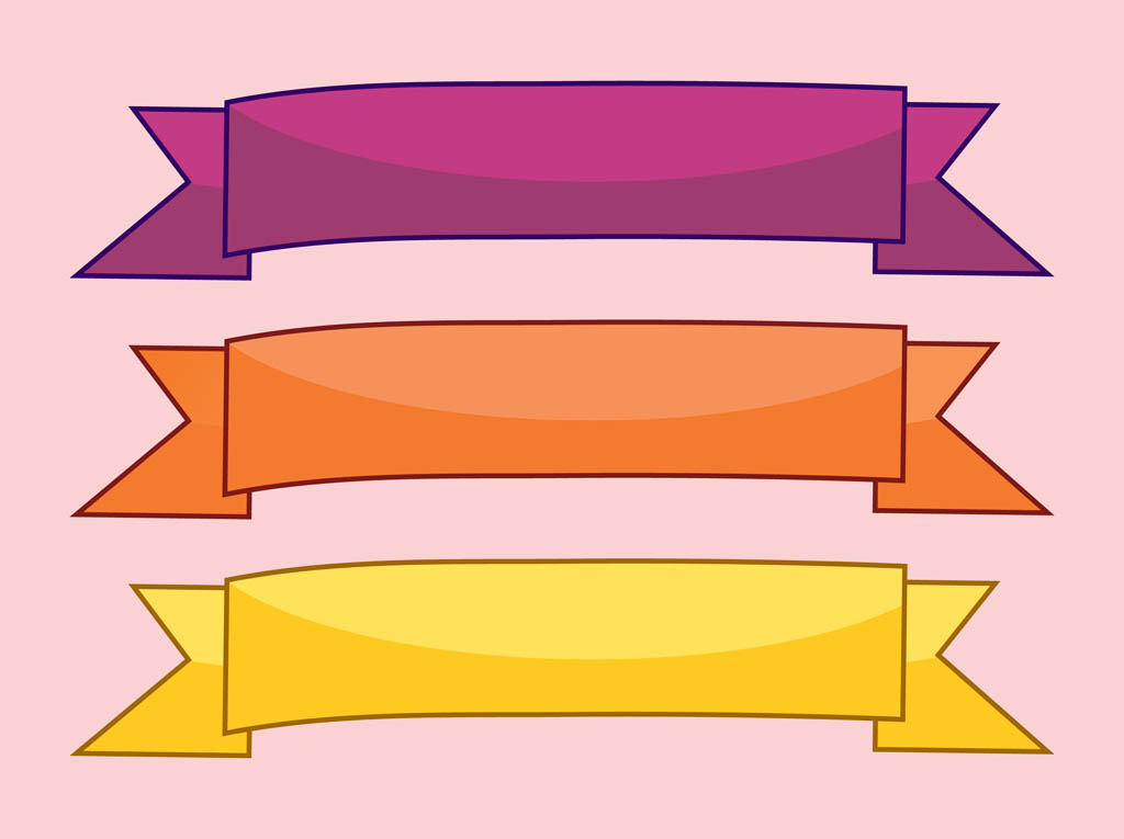 Flat Ribbon Banner Clipart