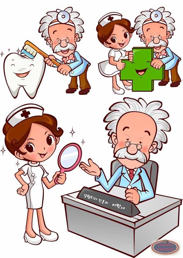 Cartoon doctor and nurse clipart