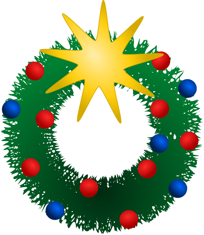 Free to Use  Public Domain Christmas Wreath Clip Art