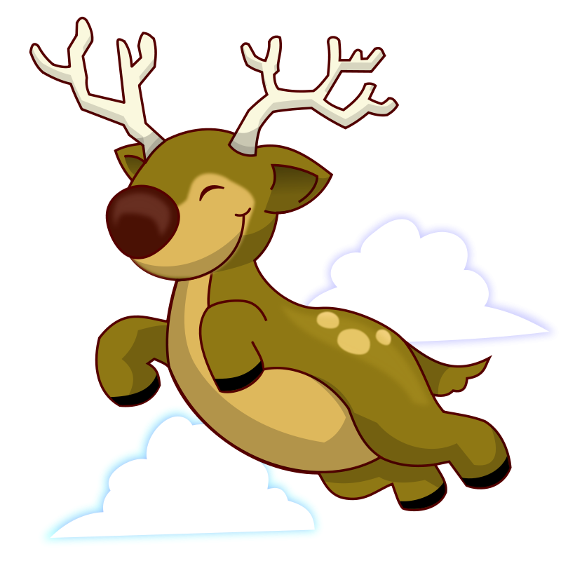 Of A Cartoon Reindeer Running Or Dancing Vector Clip Art