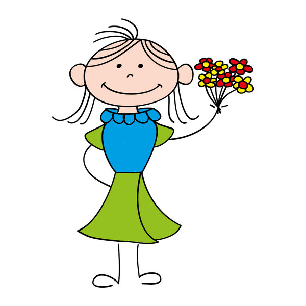 clipart girl with flowers - photo #19