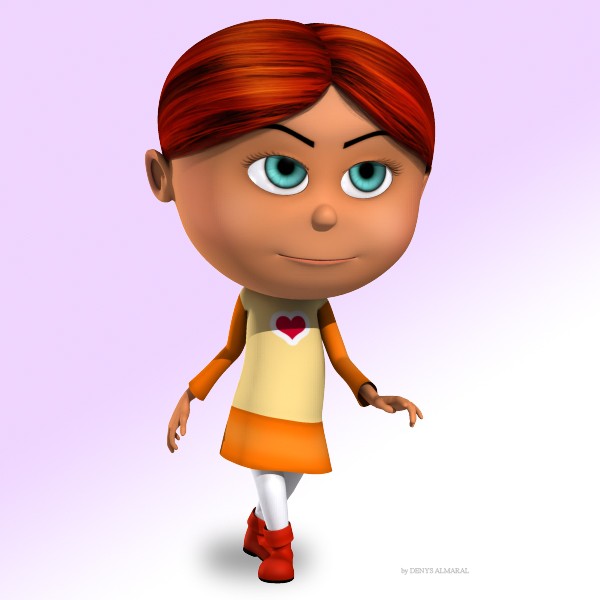 Cartoon Redhead Girl by Denys Almaral - 3D Artist