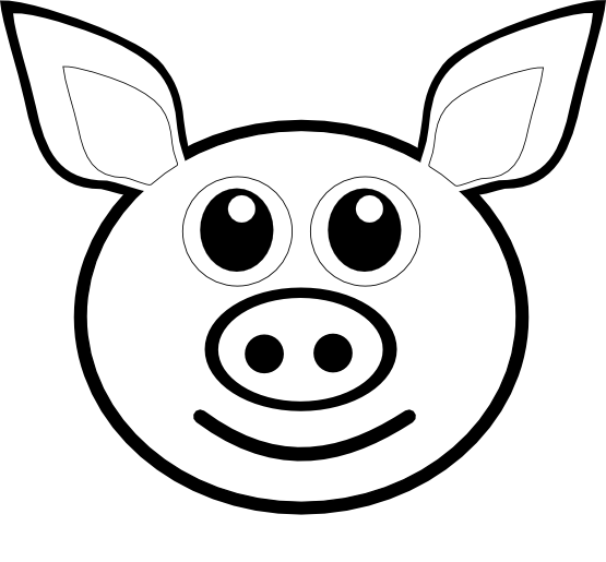 Pig Face Outline - Clipart library
