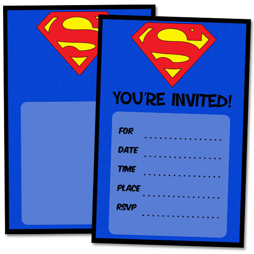 Free Printable Superman Birthday Invitations