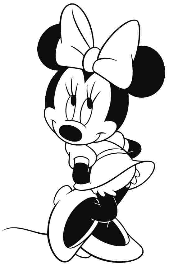 minnie mouse cartoon black and white - Clip Art Library