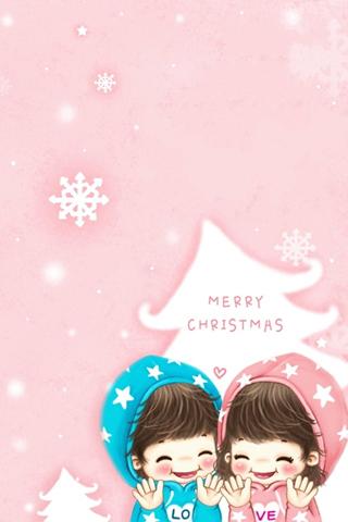 merry christmas couple cartoon - Clip Art Library