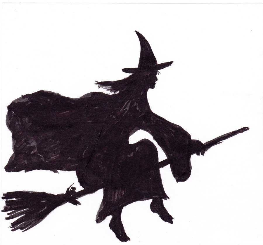 Witch on a broomstick by DesperateMe on Clipart library