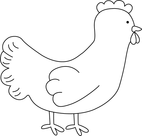 Black and White Chicken Clip Art - Black and White Chicken Image