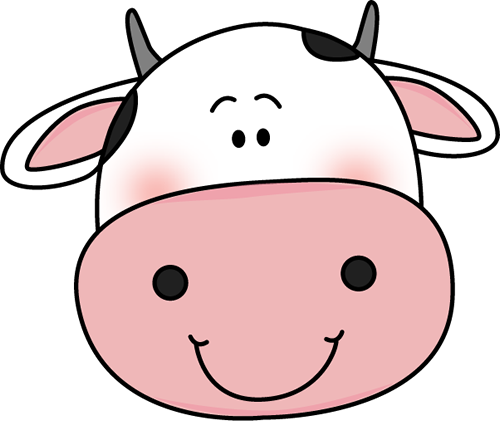 Cow Head with Black Spots Clip Art - Cow Head with Black Spots Image
