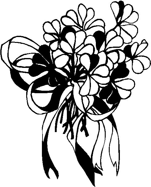 Free Flower Bouquet Clipart Black And White, Download Free Flower