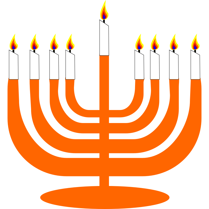 Clipart - Simple Menorah For Hanukkah WIth Shamash