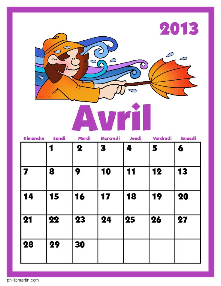 French Calendar 2013 | Free TPT Clip Art | Clipart library