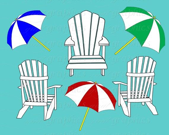 Beach Clip Art Digital Clipart Beach Chair Beach Party Printable Digi�