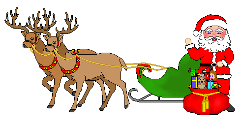 Christmas Clip Art - Santa And Mrs. Claus - Santa and Sleigh