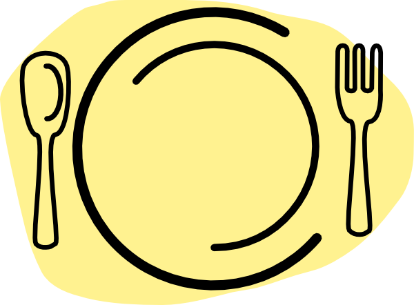 Iammisc Dinner Plate With Spoon And Fork clip art - vector clip 