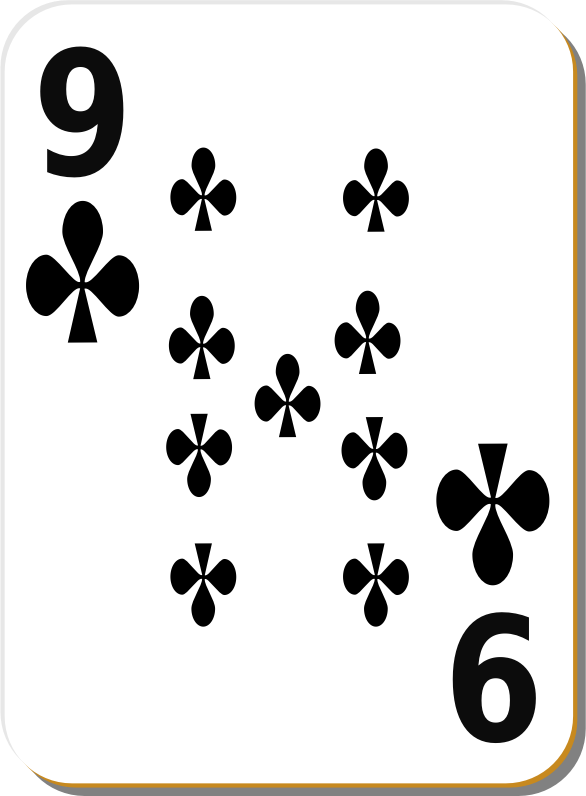 Clipart - White deck: 9 of clubs