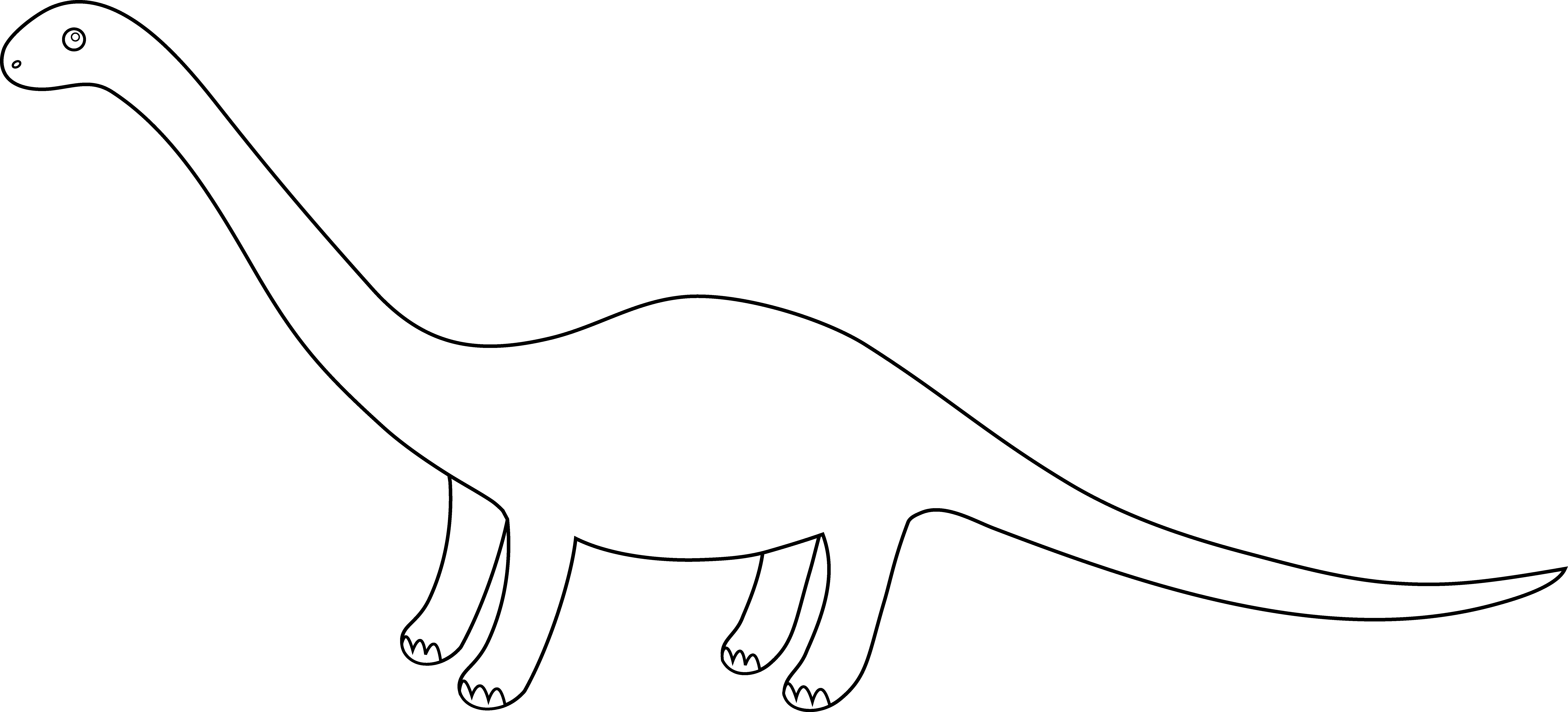Brontosaurus Dinosaur Outline - Free Clip Art