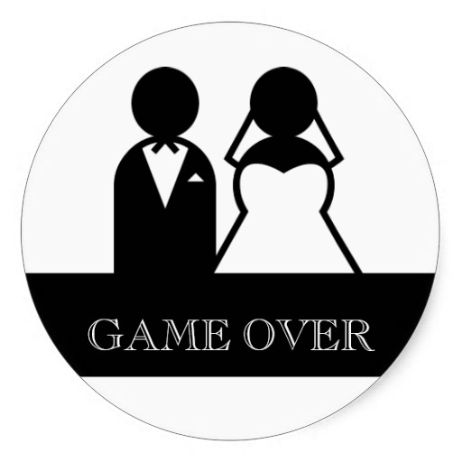Game Over Bride Groom Clipart Wedding Stickers | Zazzle
