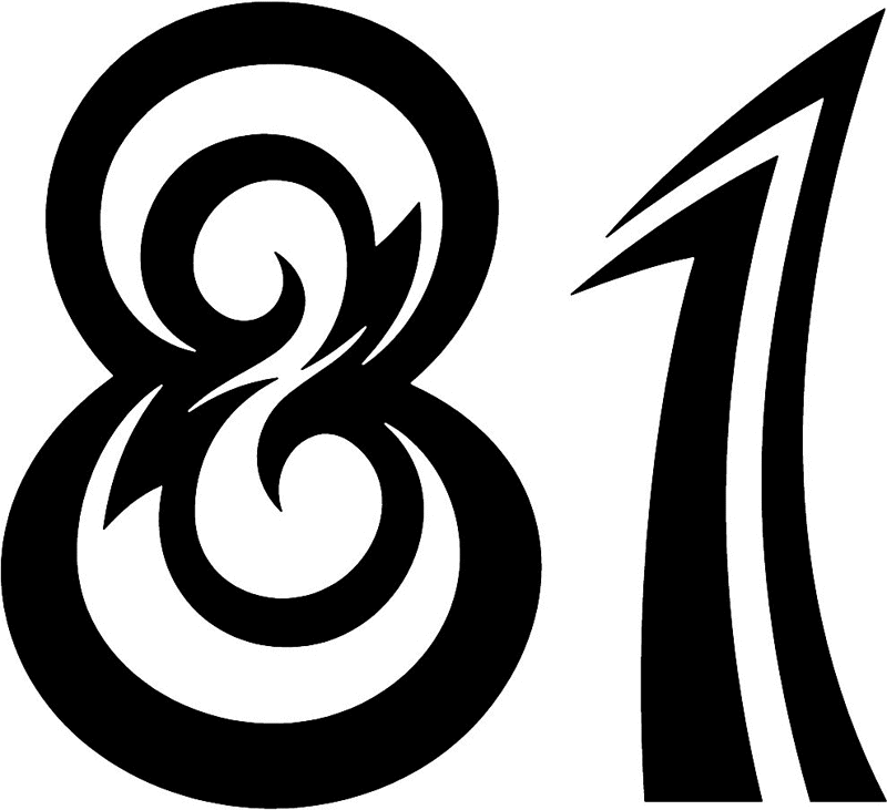 tnorigin_81 Tribal Racing Numbers Graphic Decal Stickers 