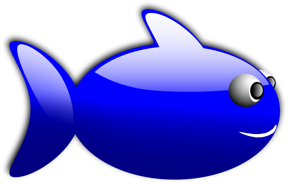 Free Stock Photos | Illustration of a cartoon blue fish | # 16806 
