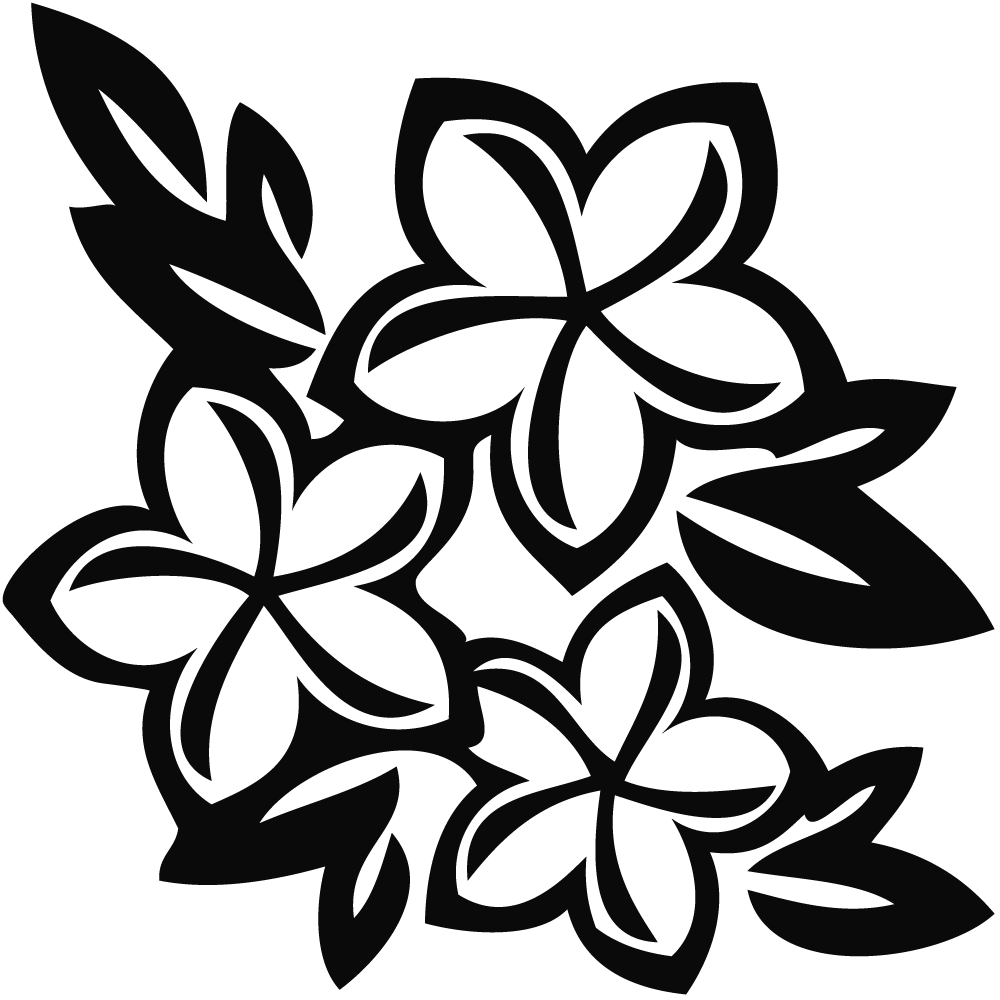 easy hawaiian flower drawing.