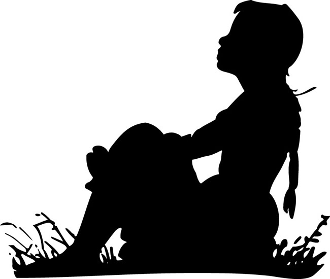 Pix For  Young Girl Reading Silhouette