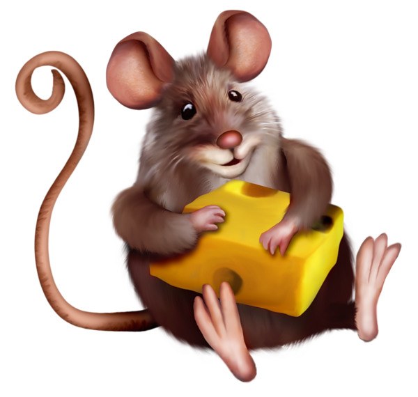 Mouse with Cheese Clipart Cartoon